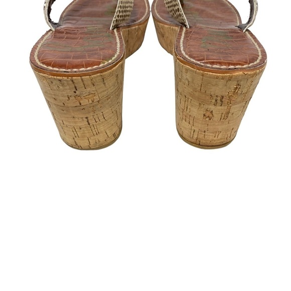 SAM Edelman Women’s Tan Cork Wedge Sandler Flip-Flop, Size 7.5M - Picture 10 of 11